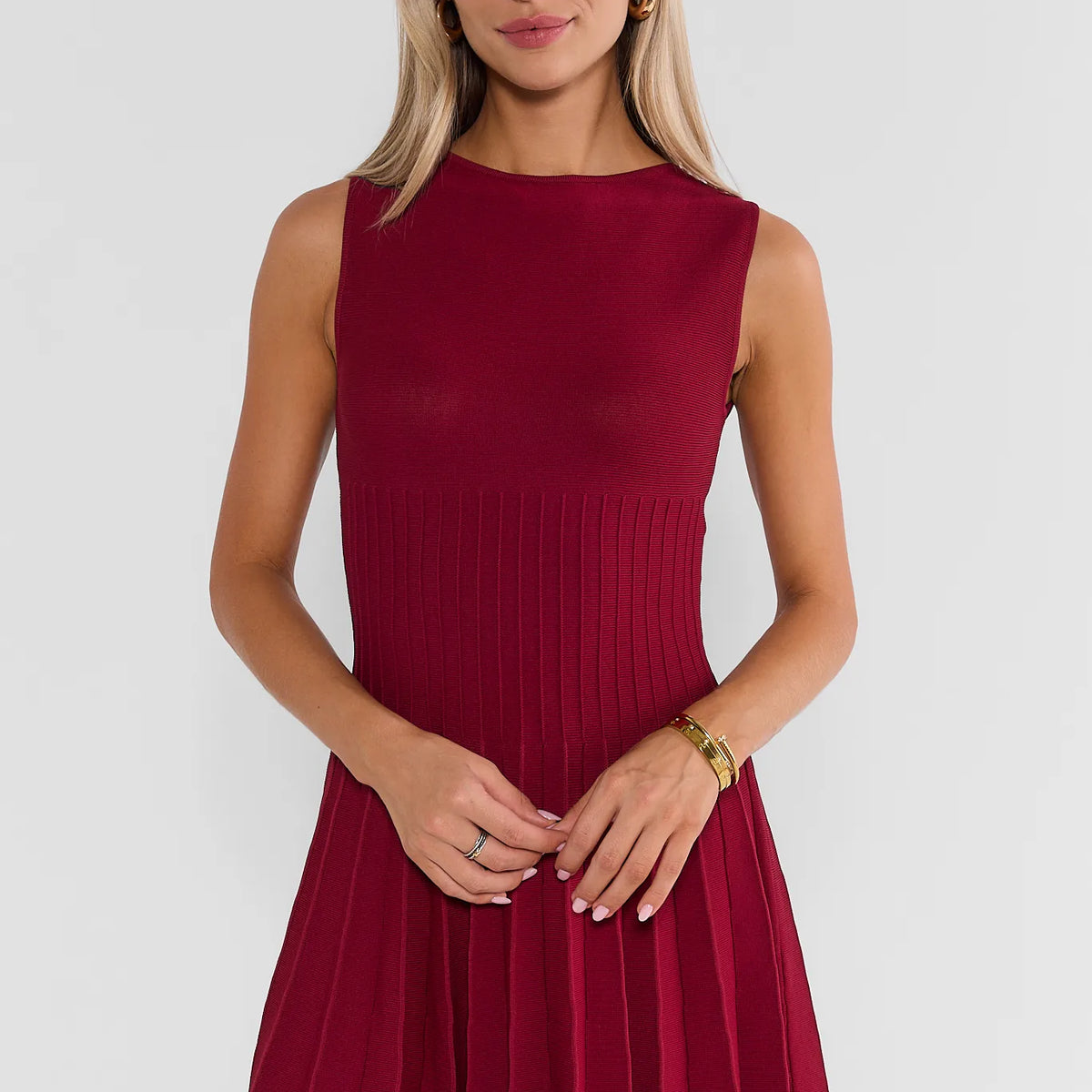 pleated burgundy dress Short or no bra
