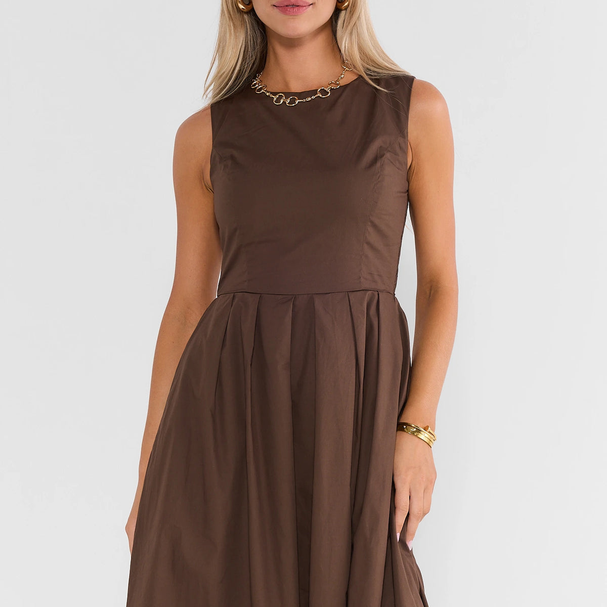 pleated formal midi dress Brown reception mens outfit