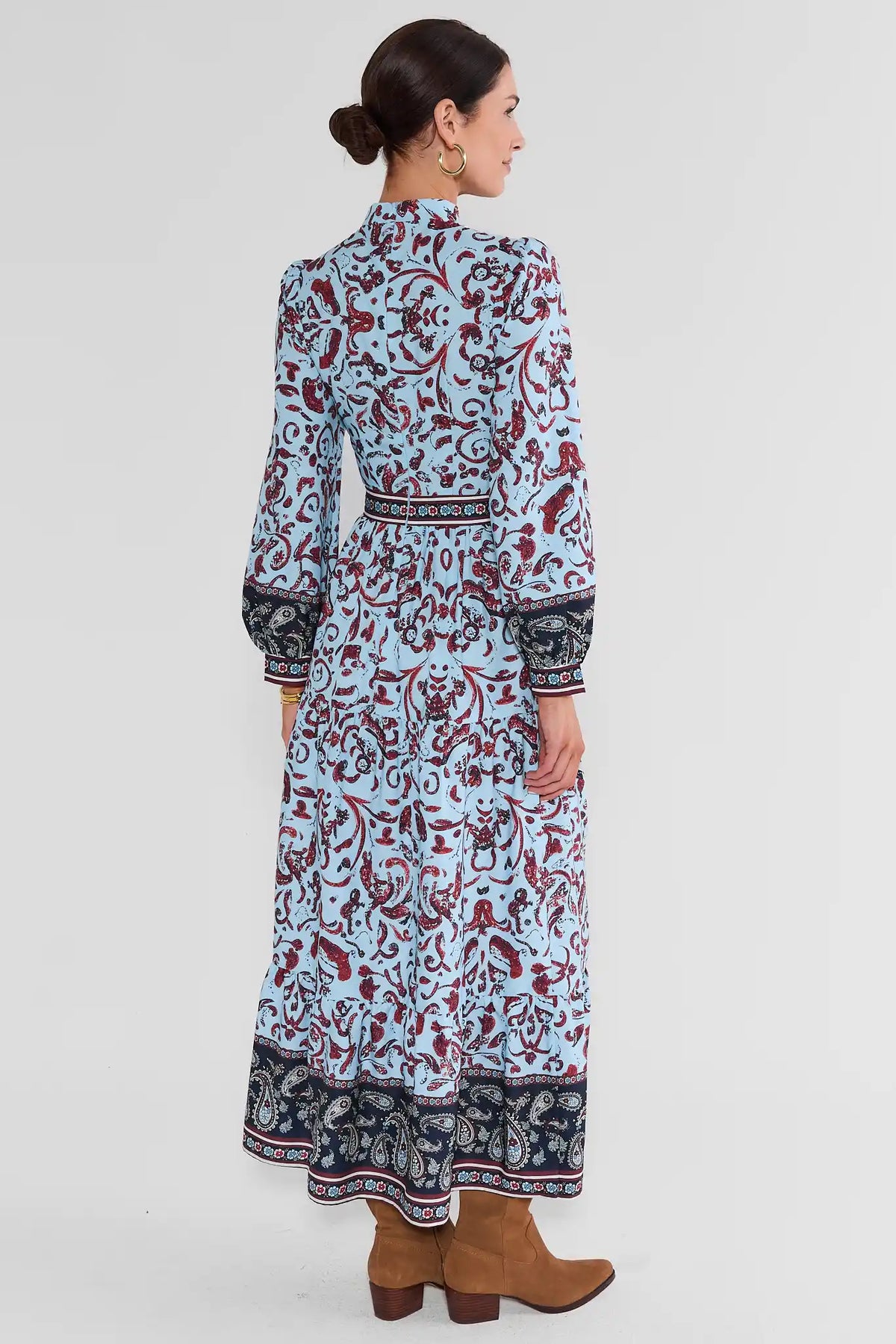 Amber Blue Printed Maxi Dress