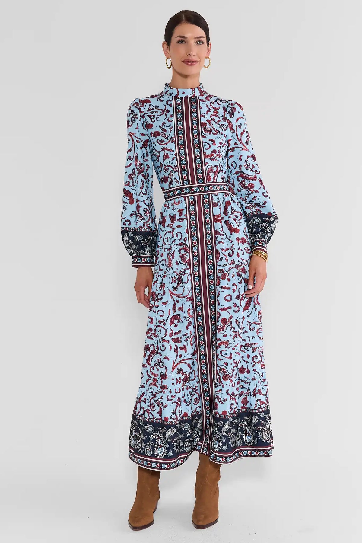 Amber Blue Printed Maxi Dress