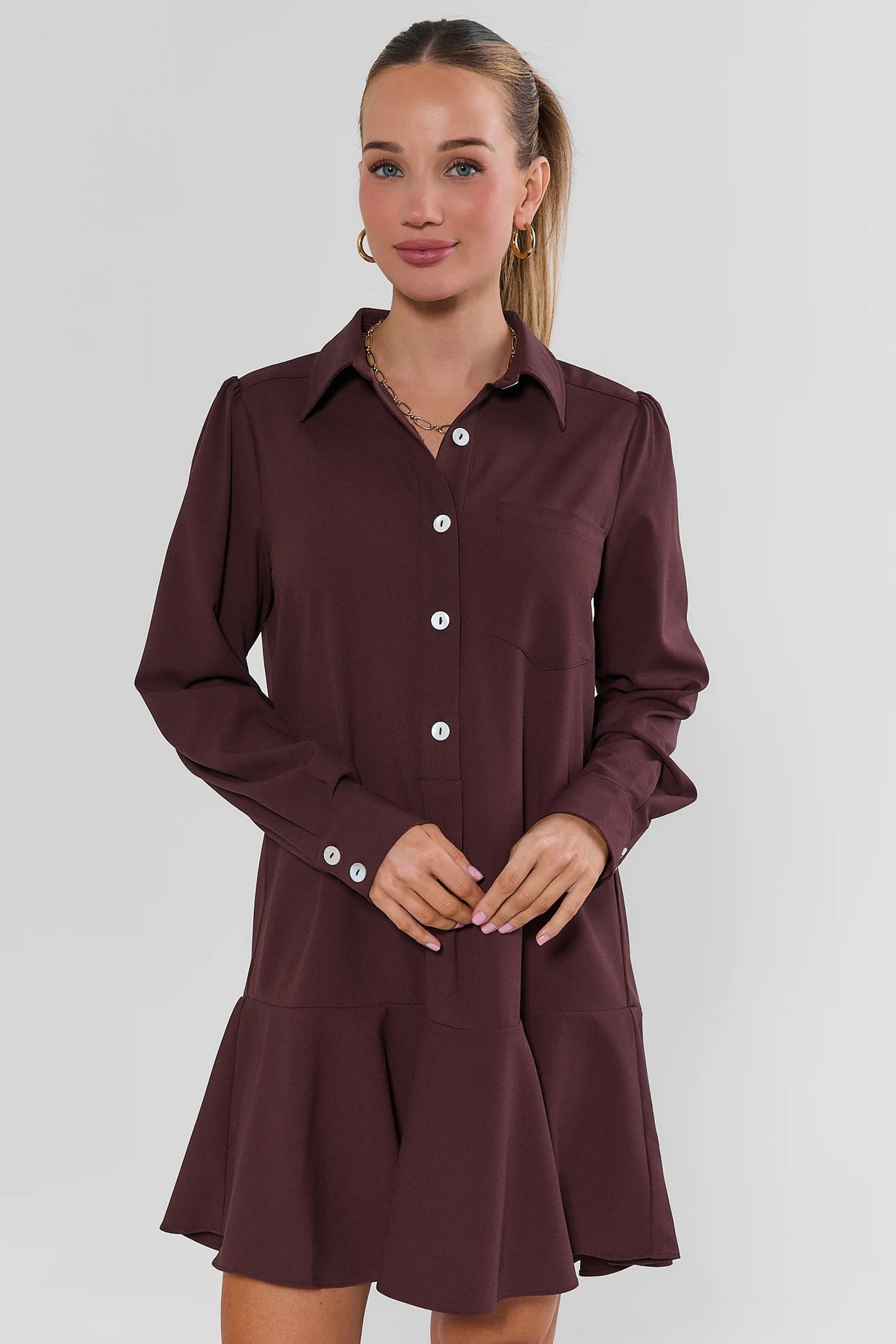 Meagan Brown Drop Waist Dress