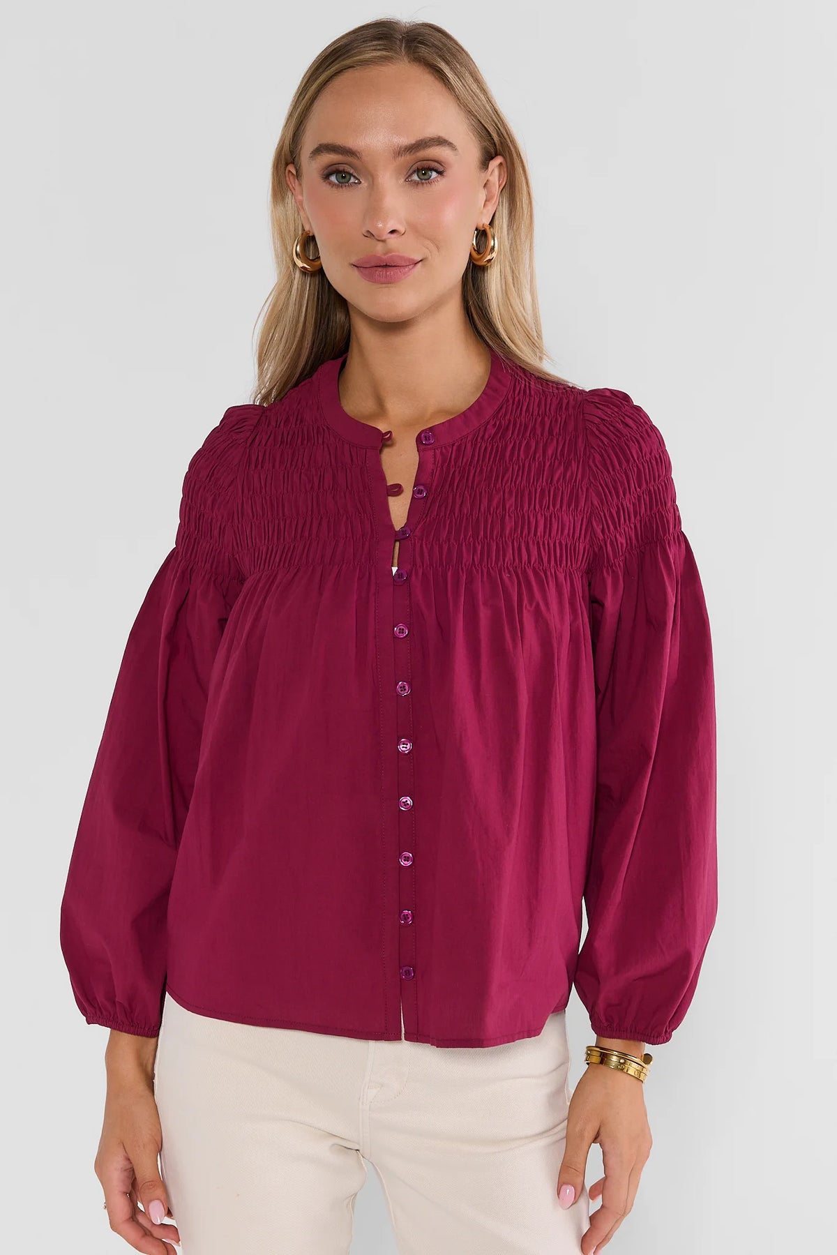 Reese Plum Smocked Top