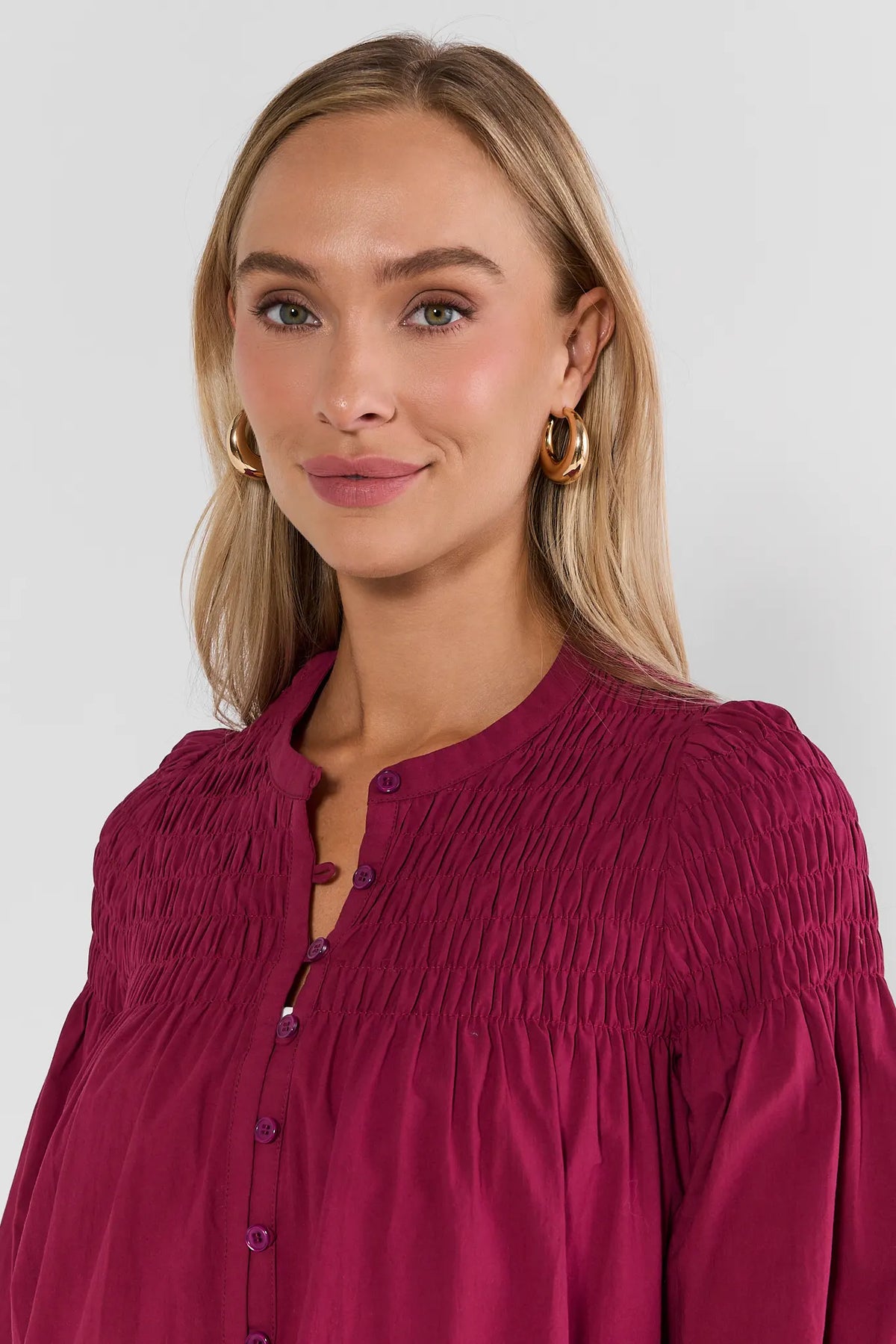 Reese Plum Smocked Top