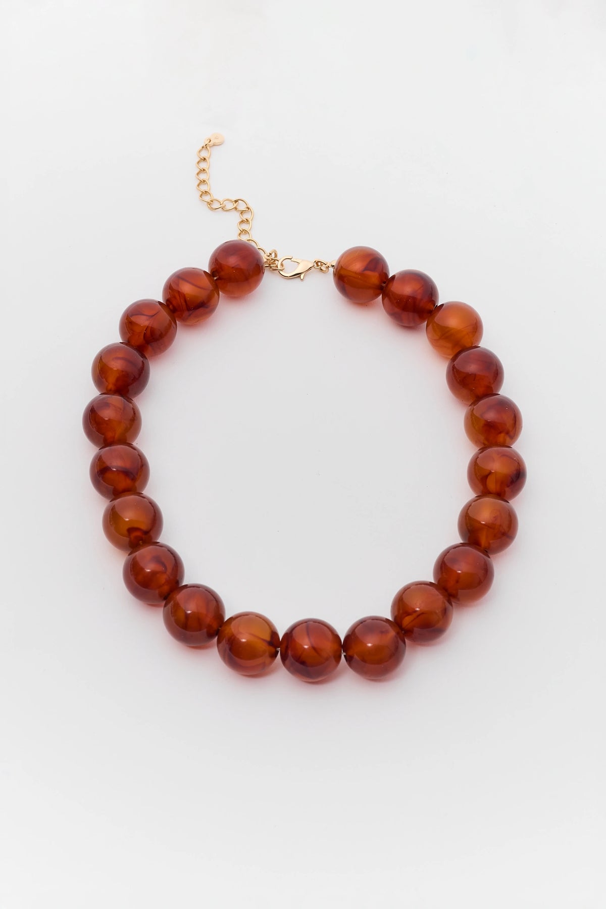 Brown Tortoise Chunky Beaded Necklace