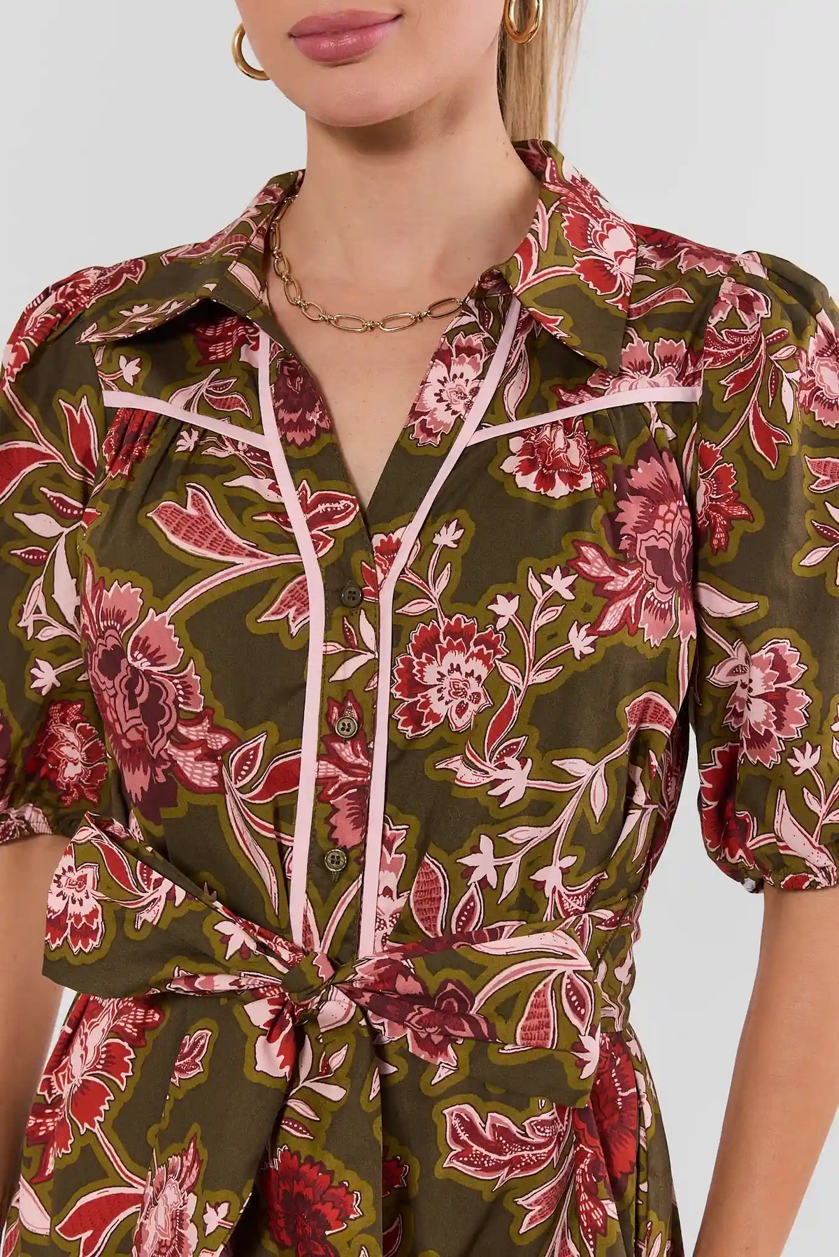 Karla Green Floral Print Short Dress