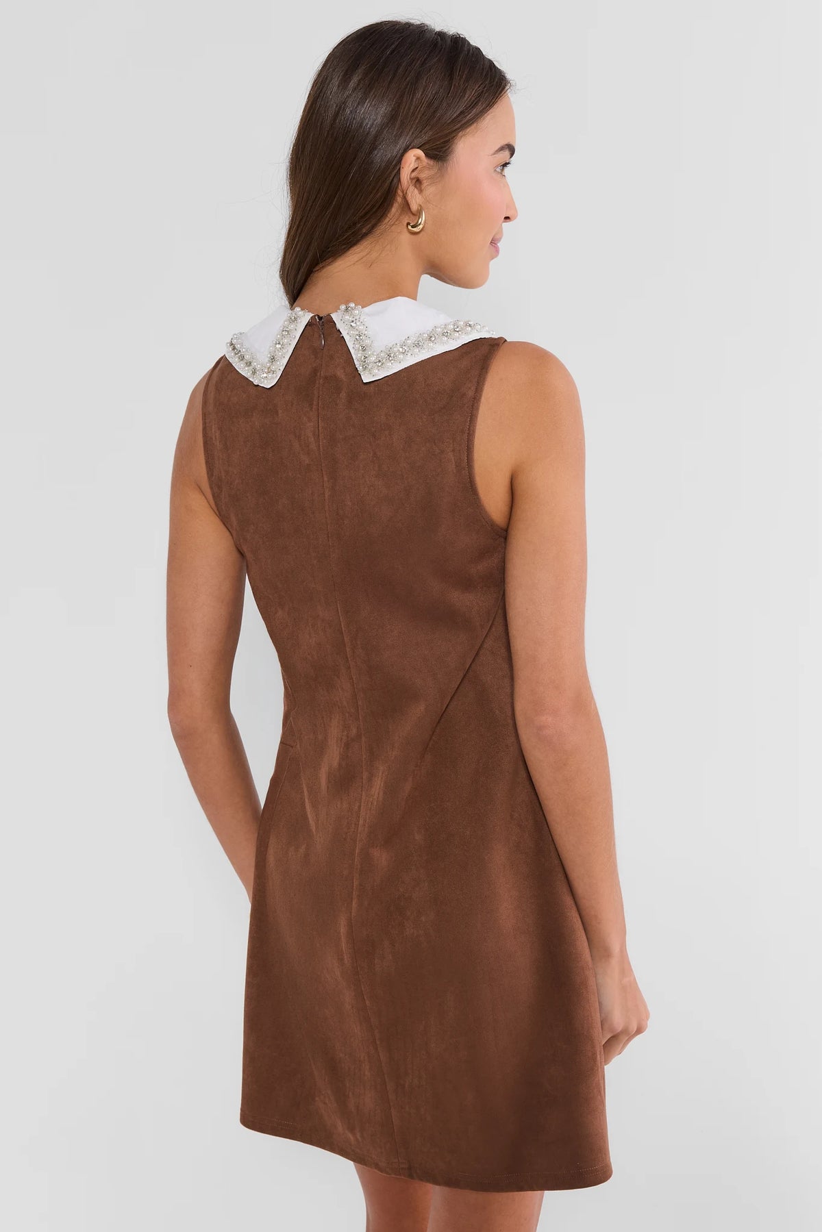brown cocktail dress short Faux Suede | Avara Size:8