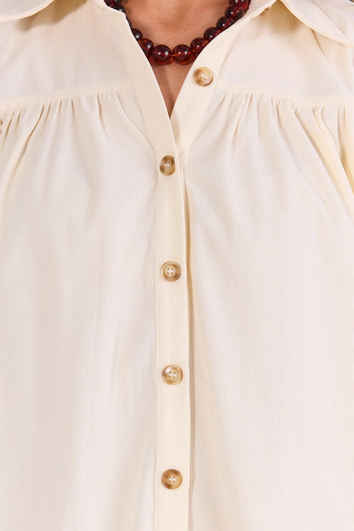 Ivory Corduroy Short Dress
