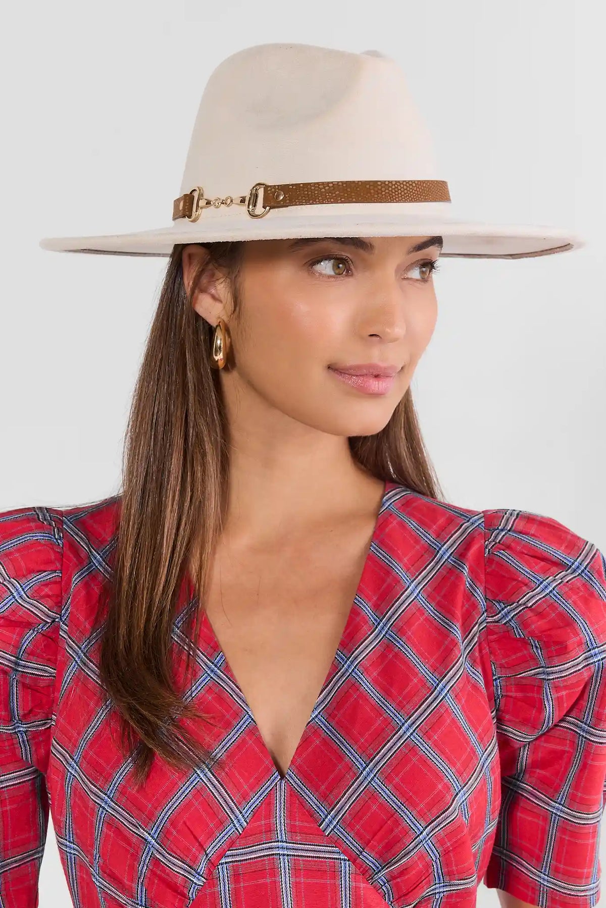 Ivory Horse Bit Wide Brim Hat