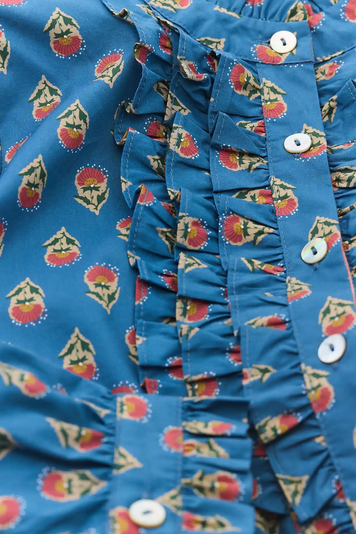 Logan Blue Floral Printed Top by THML
