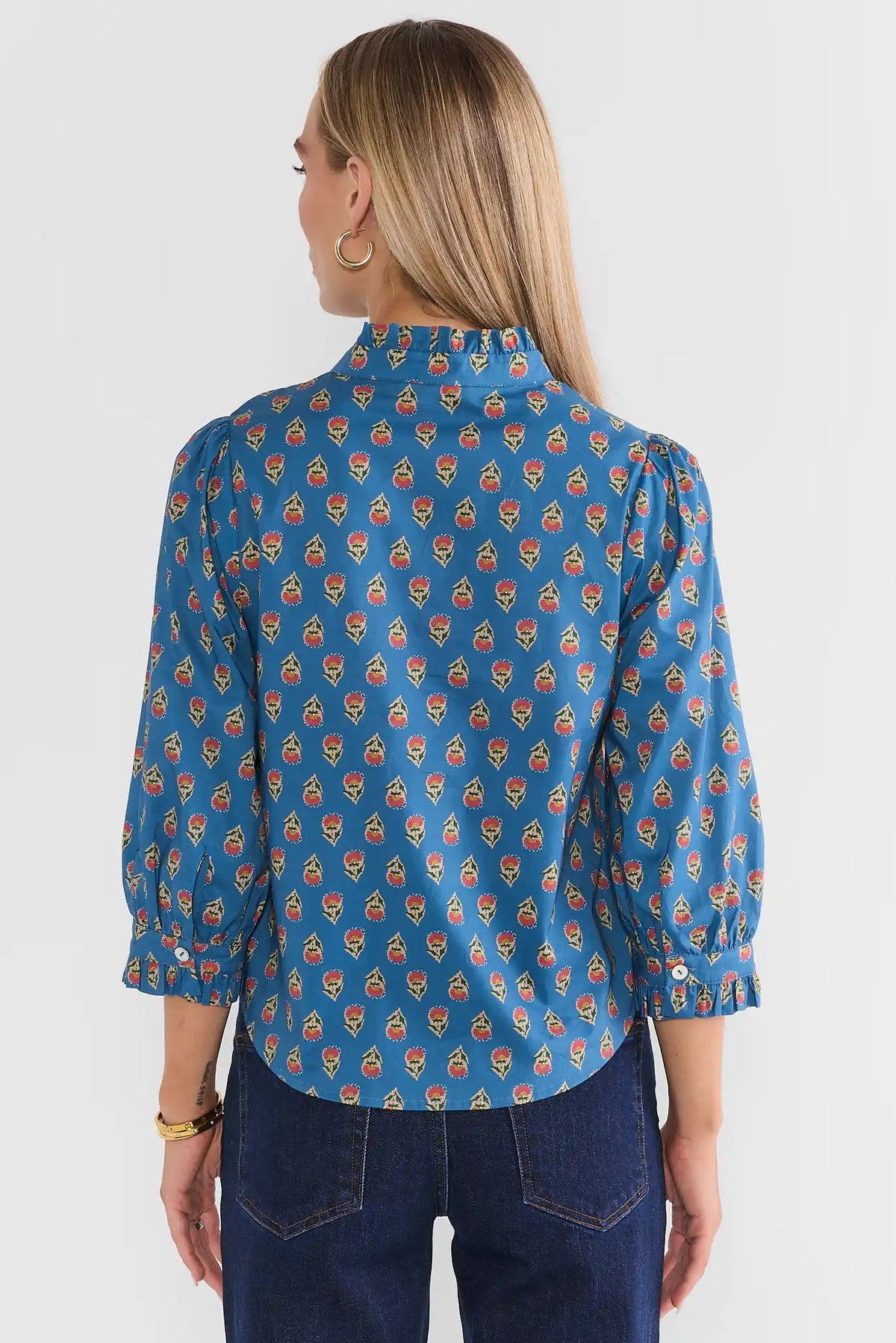 Logan Blue Floral Printed Top by THML