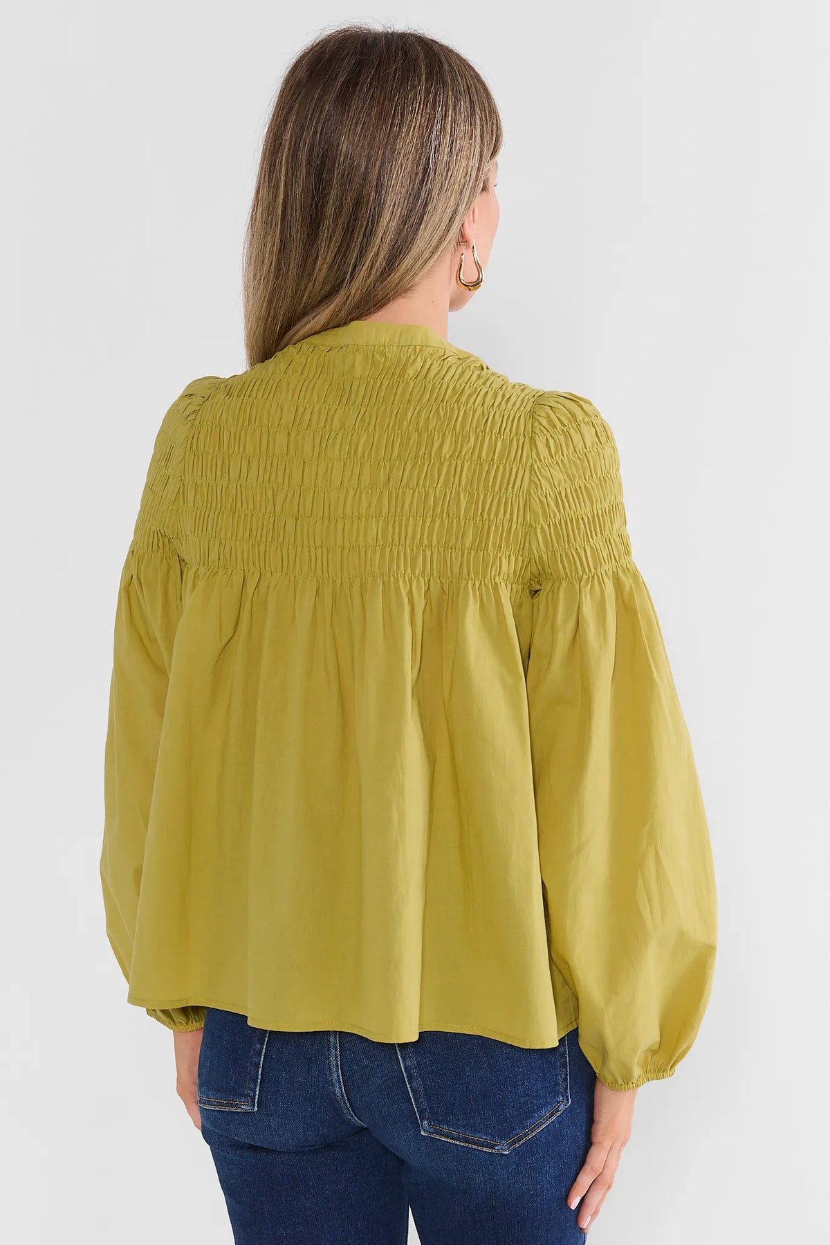 Reese Green Smocked Top