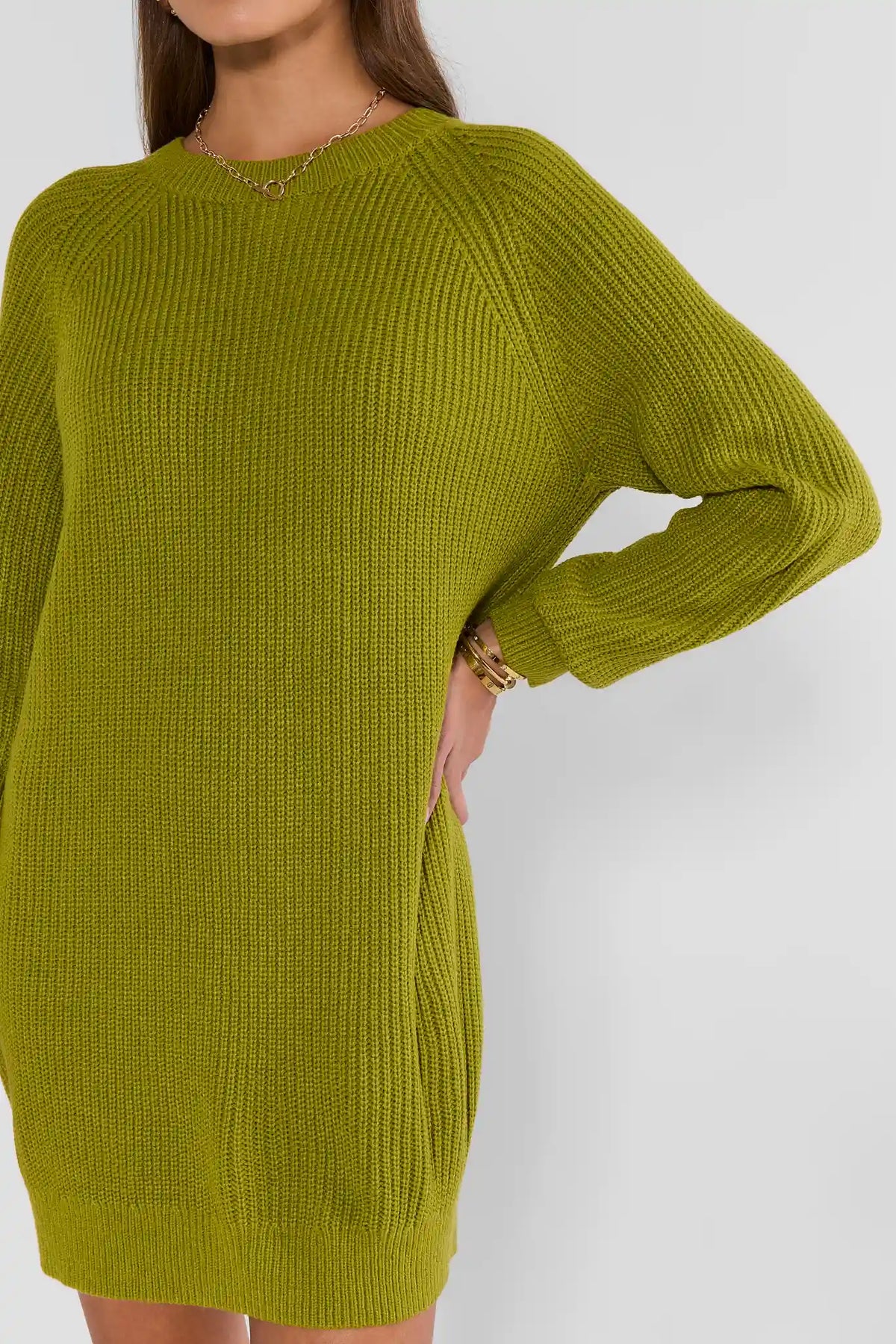 Green Short Sweater Dress