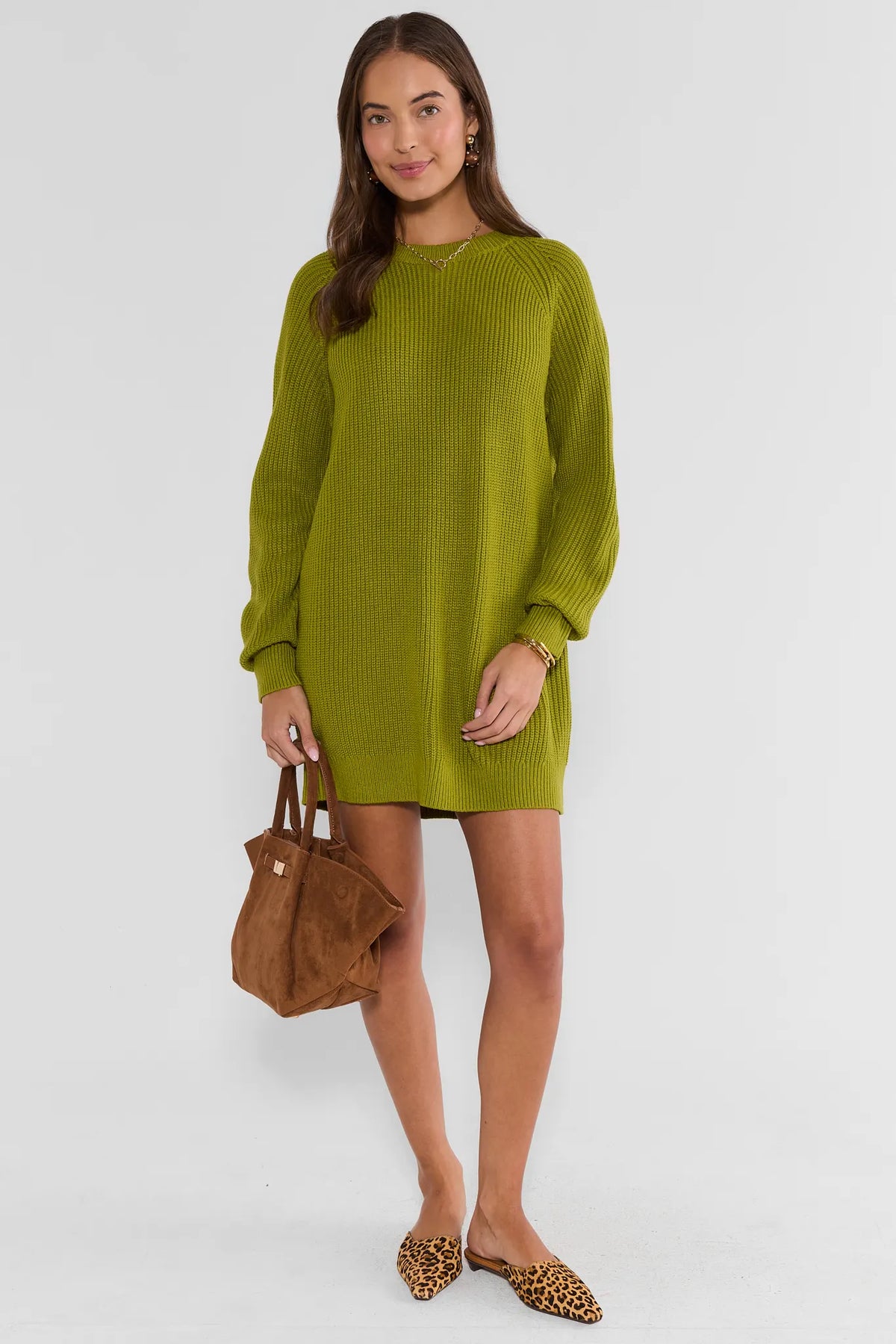 Green Short Sweater Dress