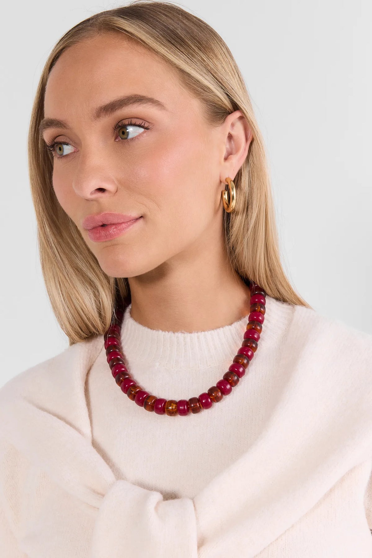 Maroon Tortoise Beaded Necklace