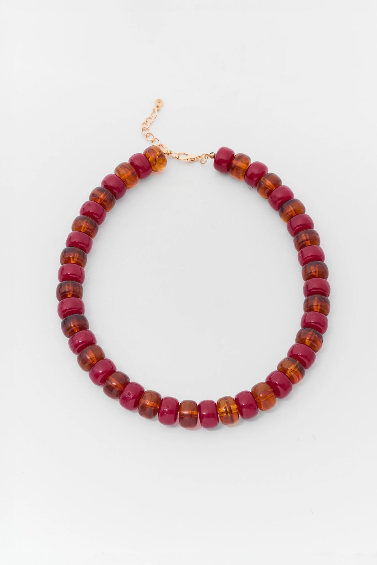 Maroon Tortoise Beaded Necklace
