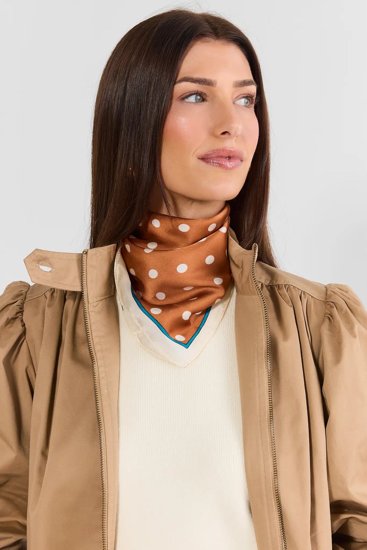Brown Polka Dot Scarf