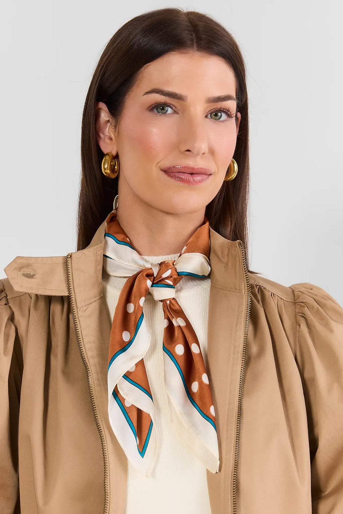 Brown Polka Dot Scarf