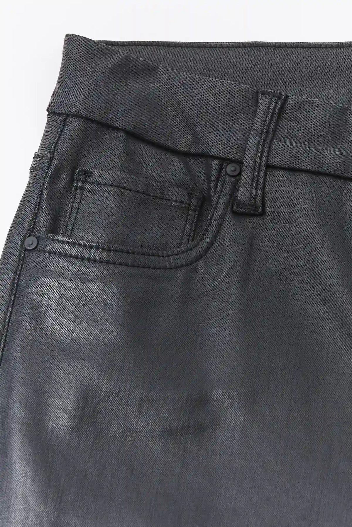 Meg Black Wax Coated Jeans by KUT