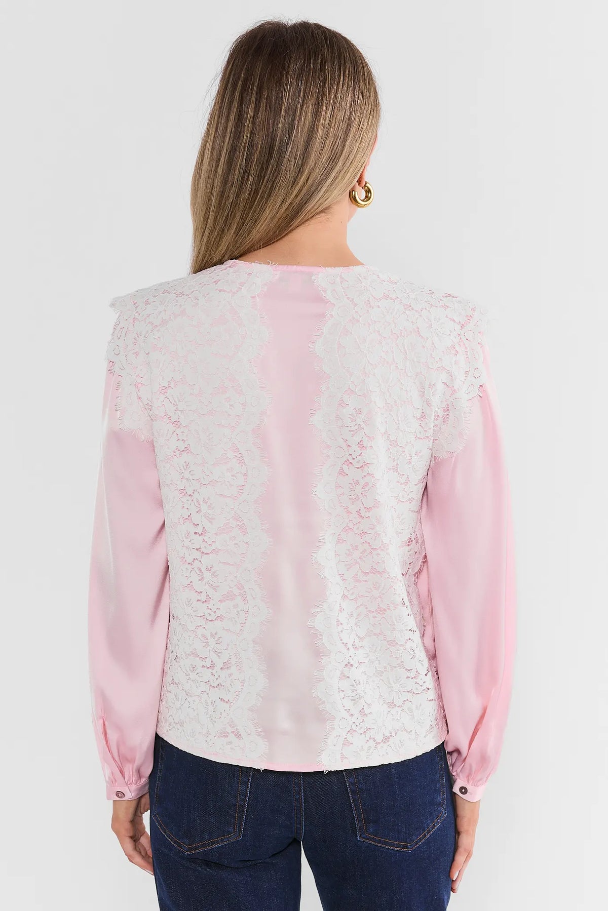 Pink Lace Overlay Top