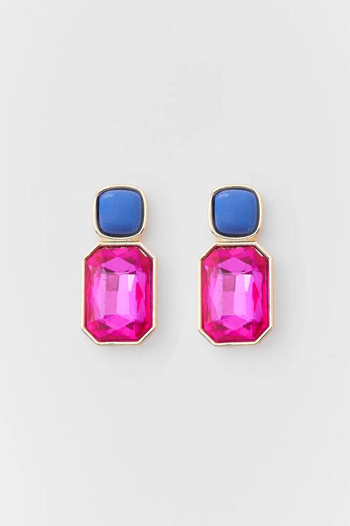Pink Stone Drop Earrings
