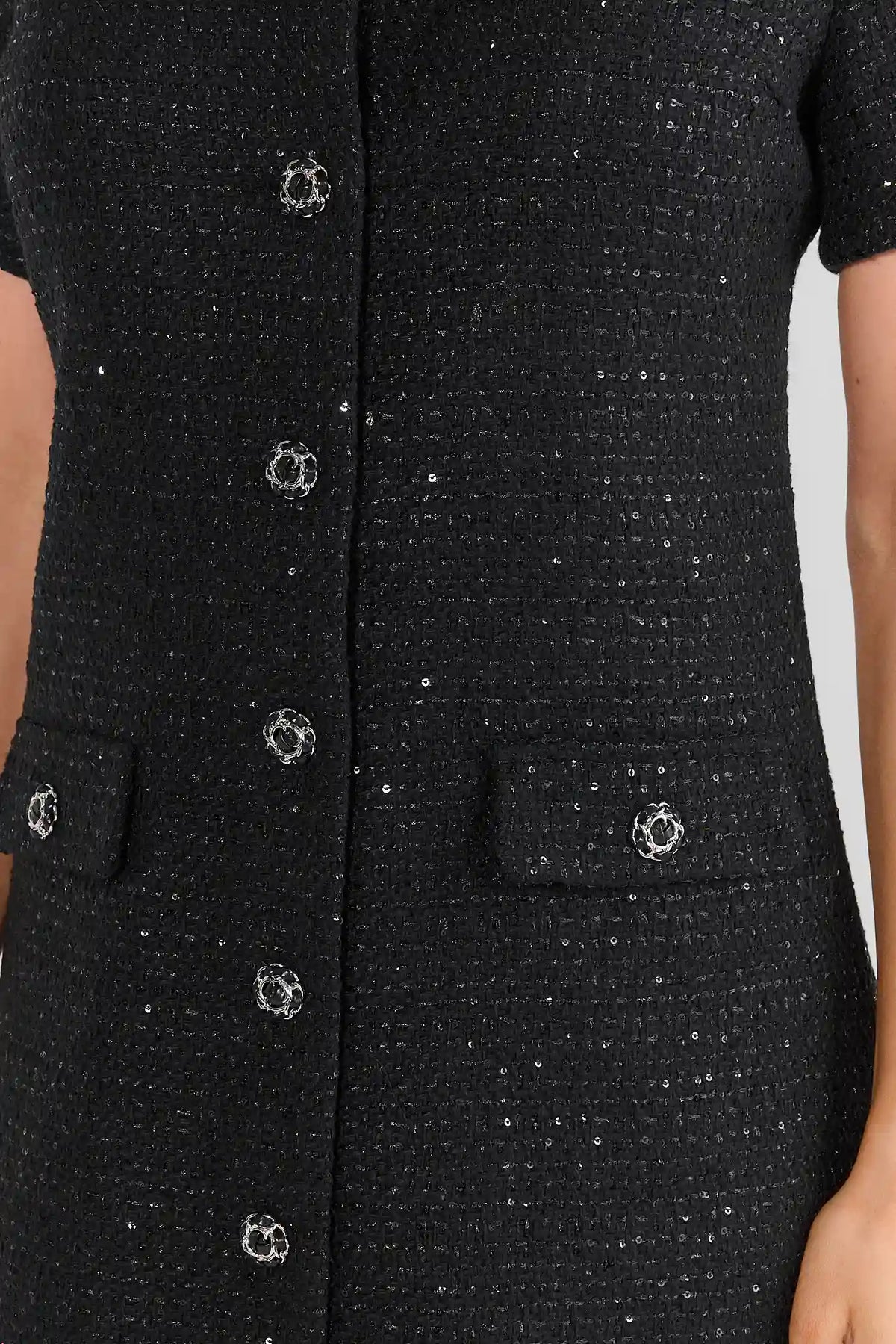 Black Contrast Collar Short Dress