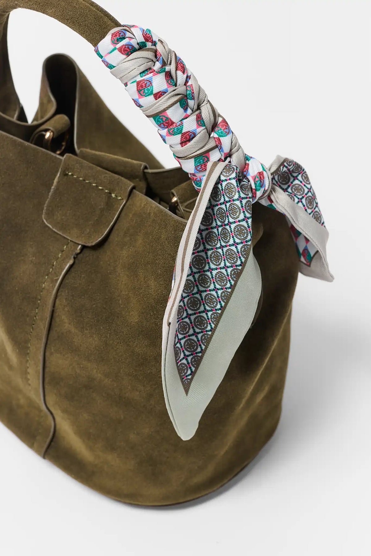 Serena Green Faux Suede Bag