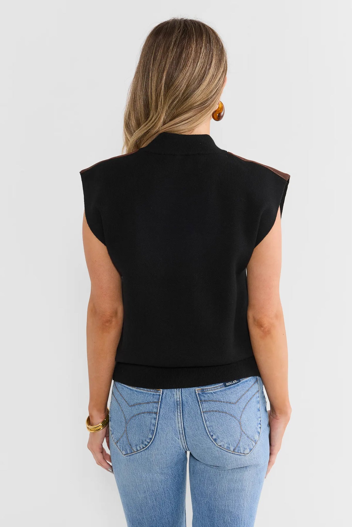 Black Sleeveless Sweater by THML