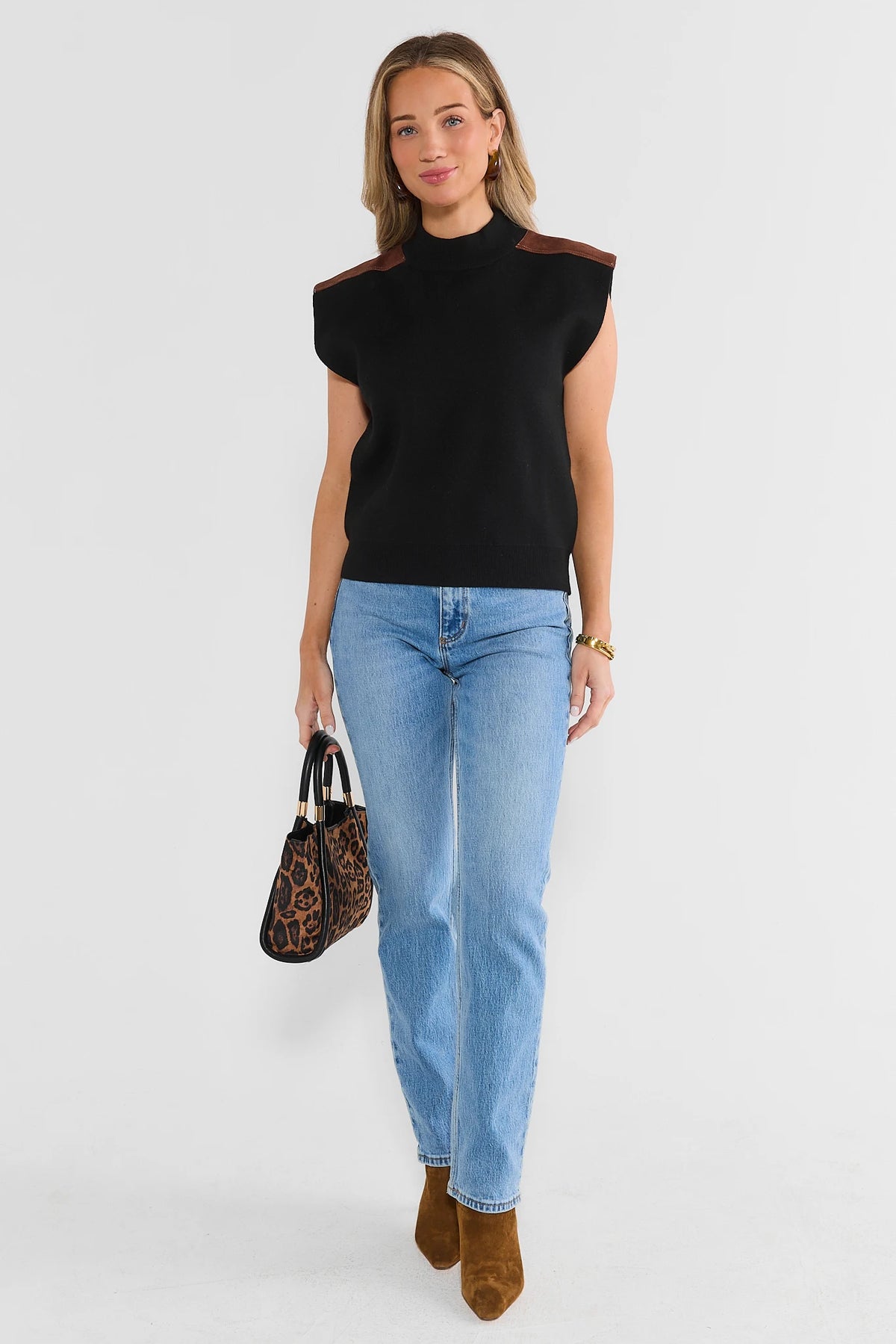Black Sleeveless Sweater by THML