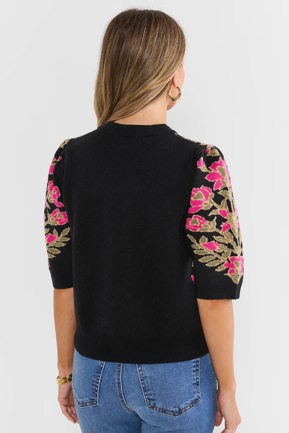 Black Floral Sweater by THML