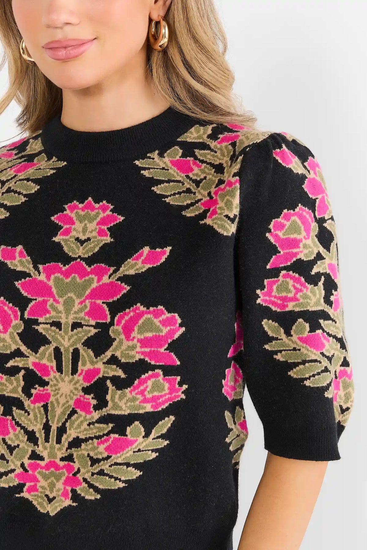 Black Floral Sweater by THML