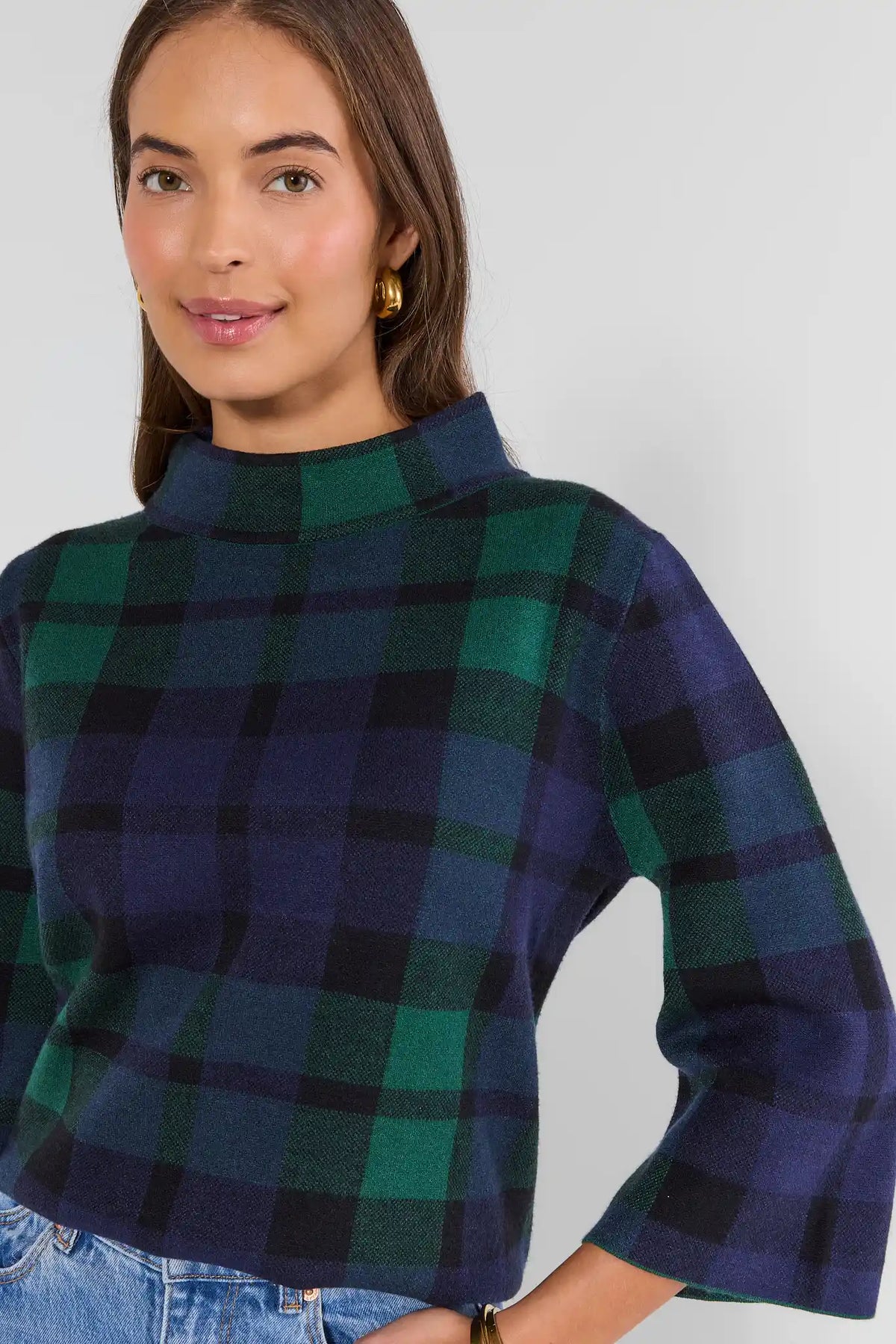 Jackie Black Watch Plaid Knit Sweater