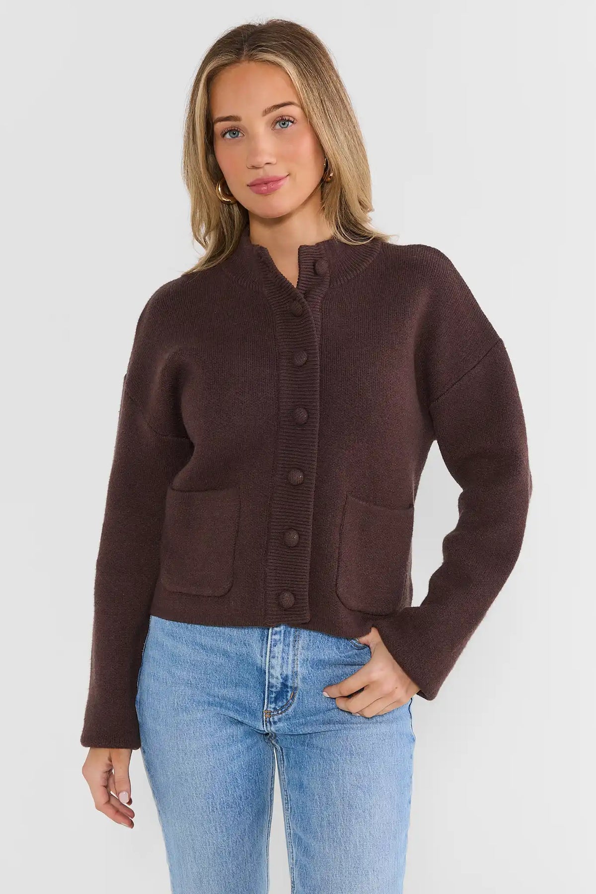 Brown Button Front Cardigan