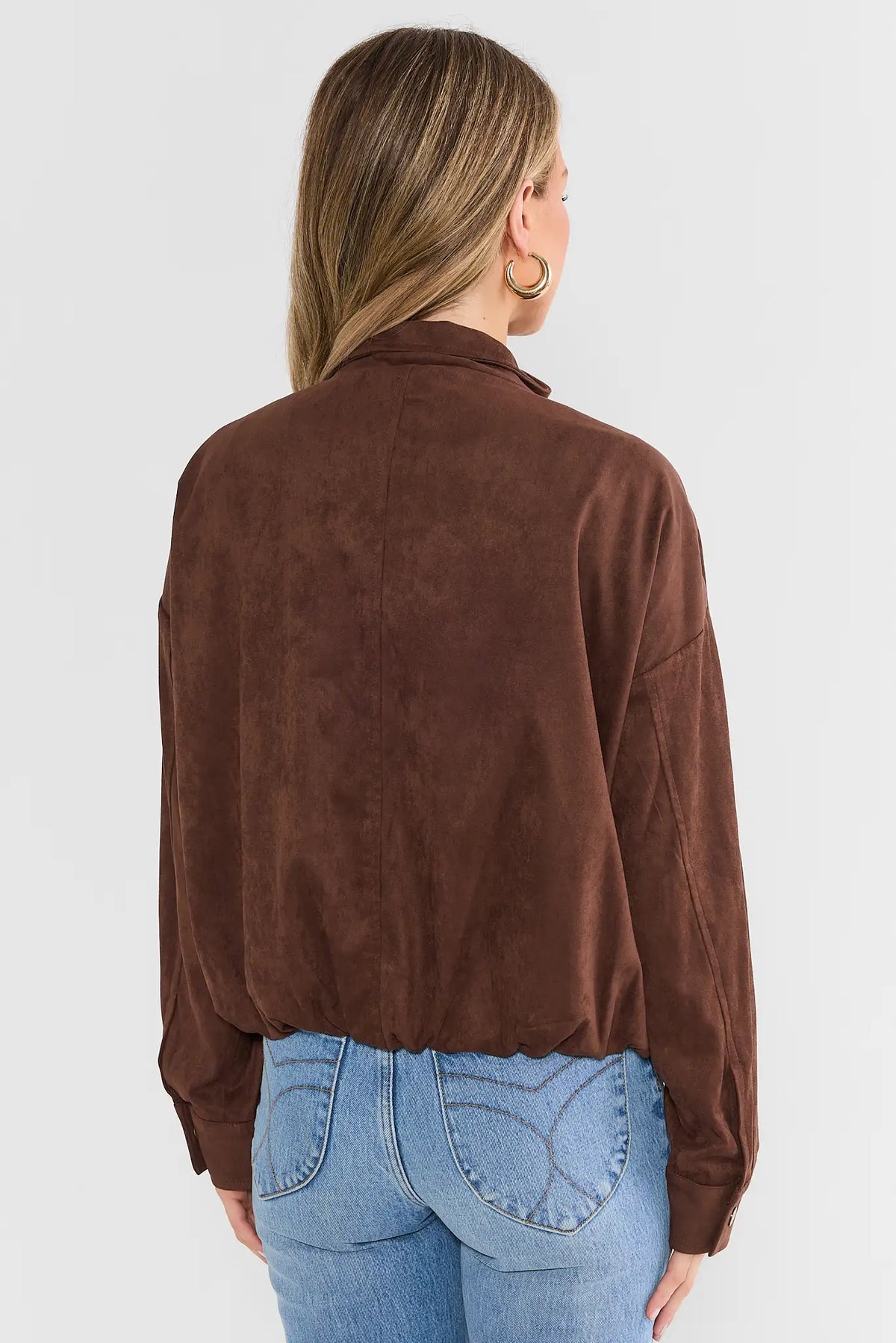 Brown Faux Suede Jacket