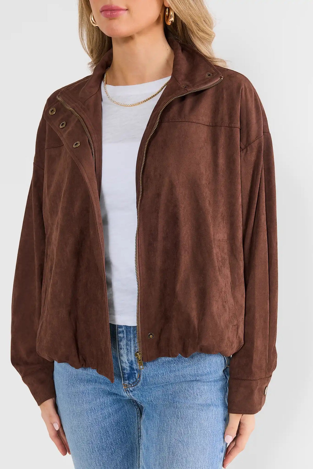 Brown Faux Suede Jacket