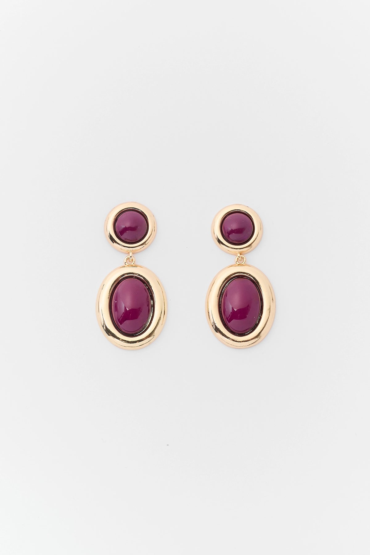 Maroon Enamel Drop Earrings