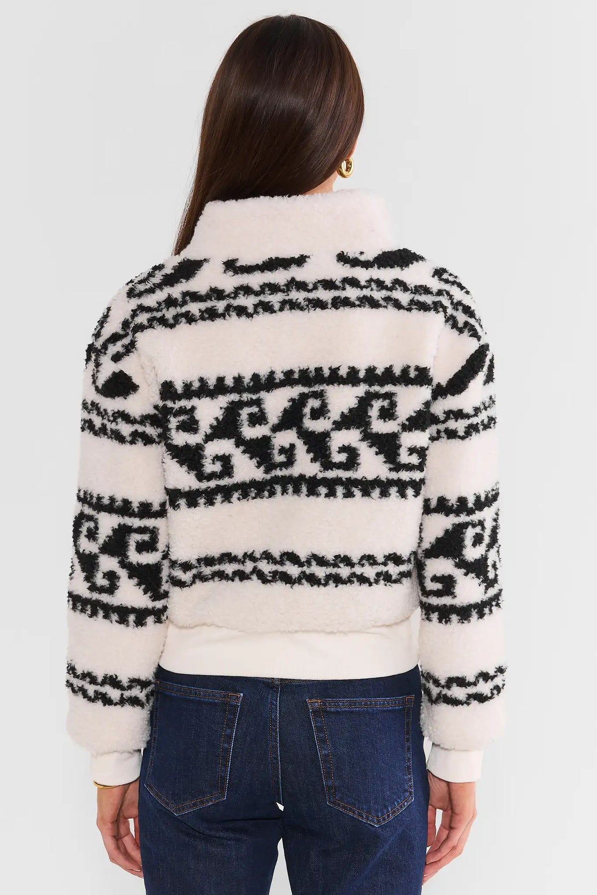 Ivory Sherpa Zip Up Jacket