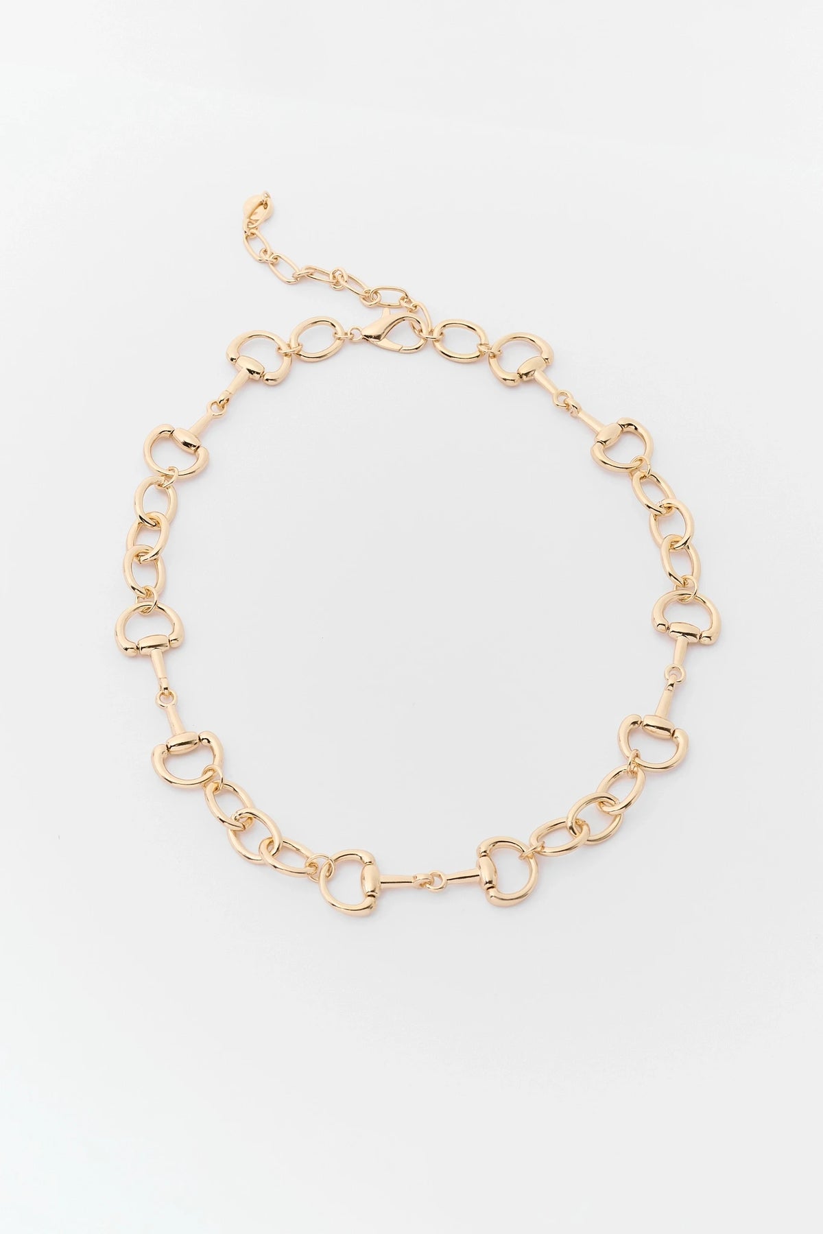 Gold Horsebit Chain Link Necklace