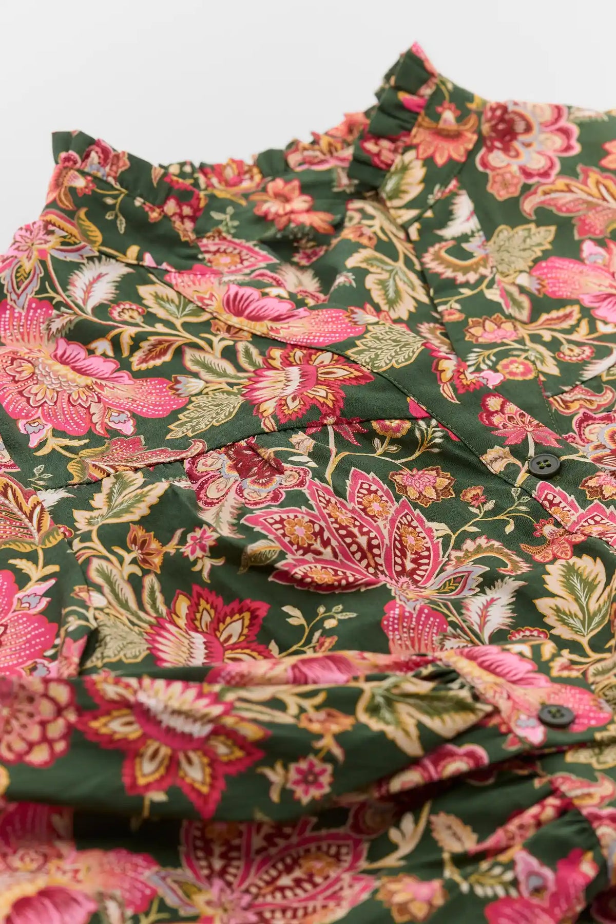 Becky Olive Floral Printed Top