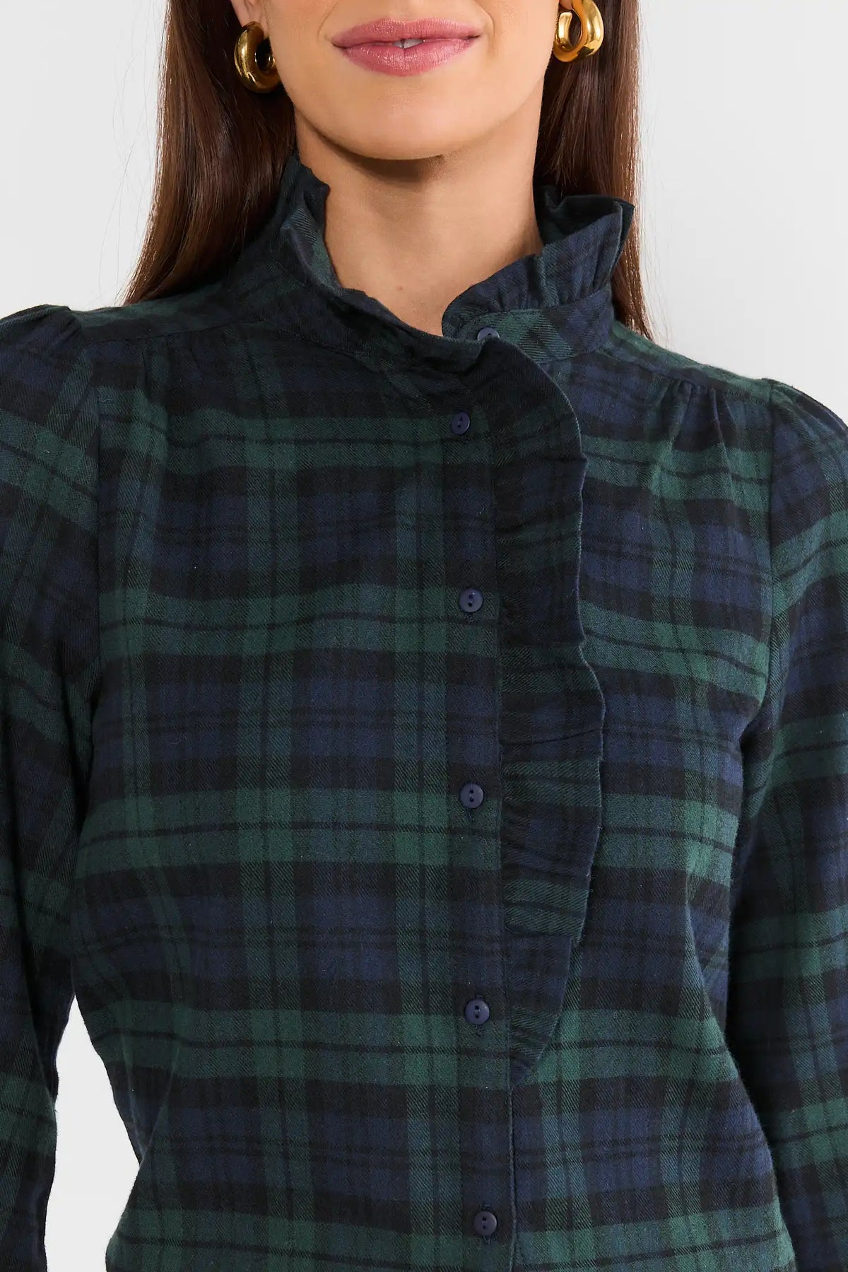 Jessa Black Watch Plaid Top