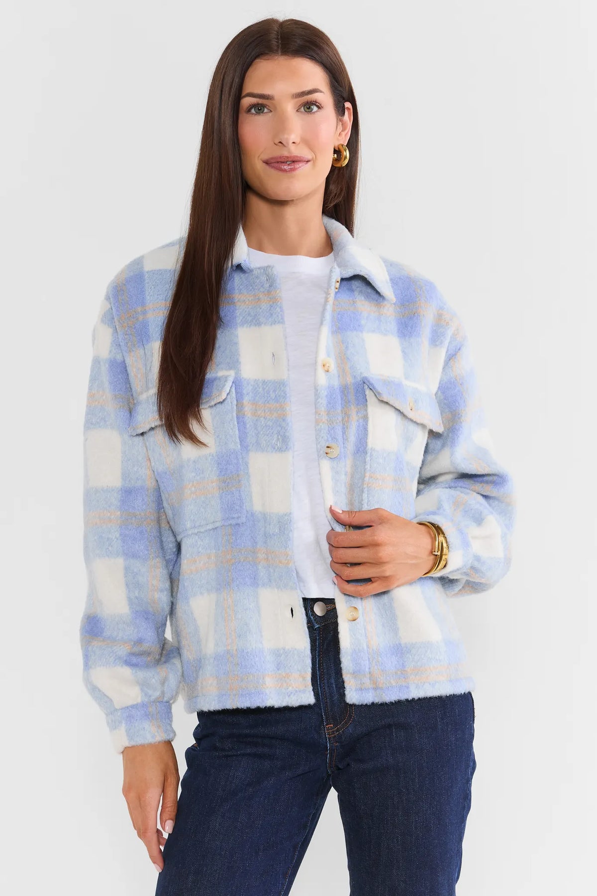 Blue Plaid Flannel Jacket