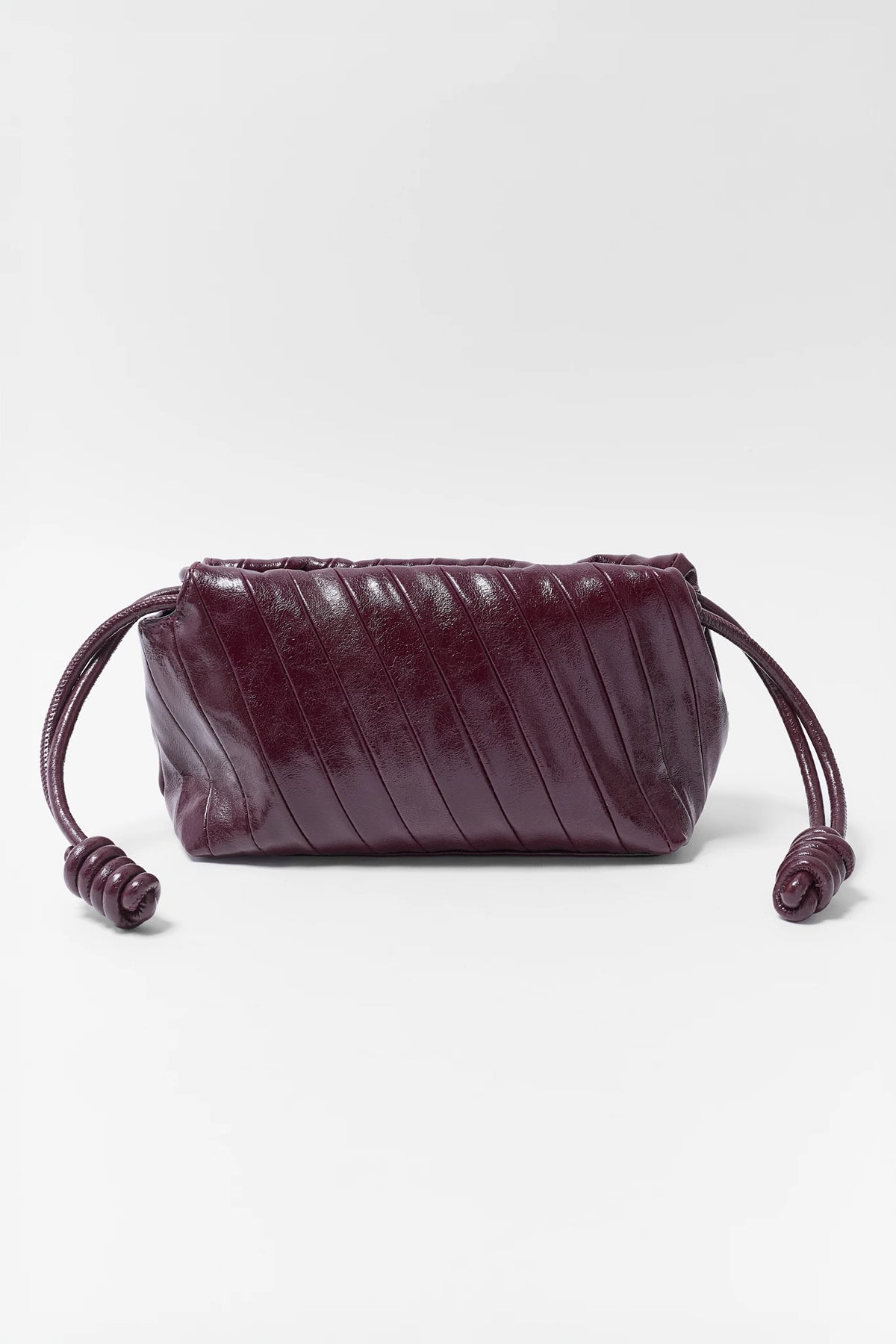 Burgundy Faux Leather Clutch Bag