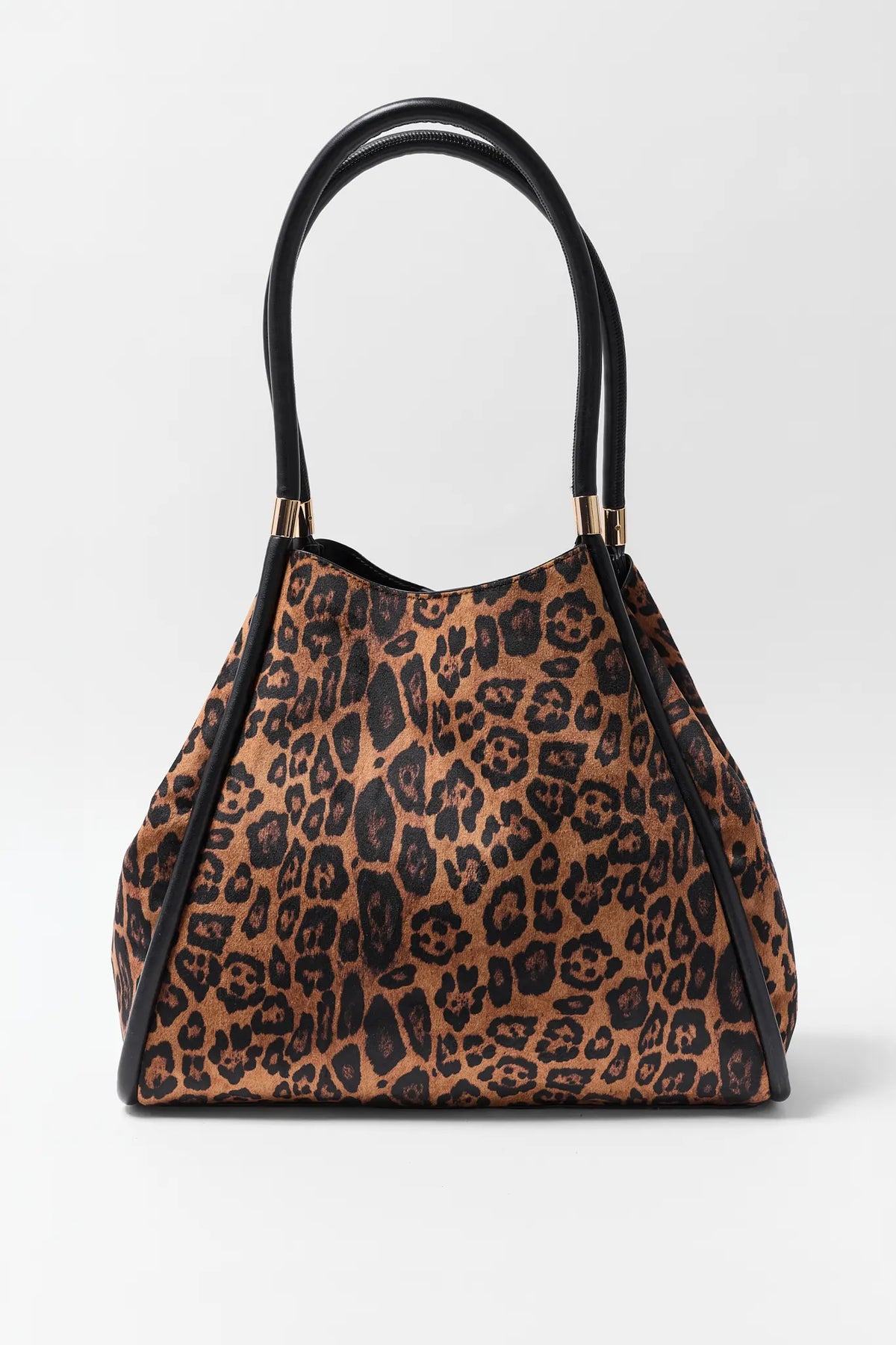 Leopard Faux Suede Shoulder Bag