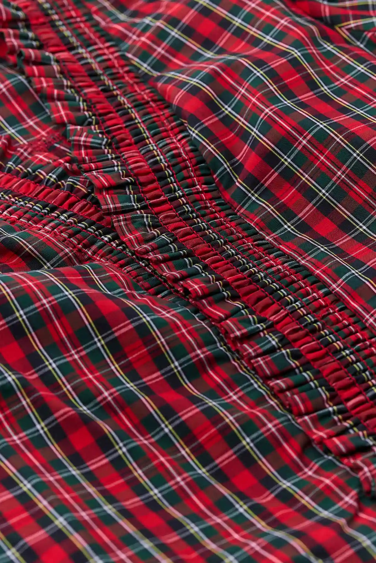 Kaylin Red Plaid Ruffle Collar Top