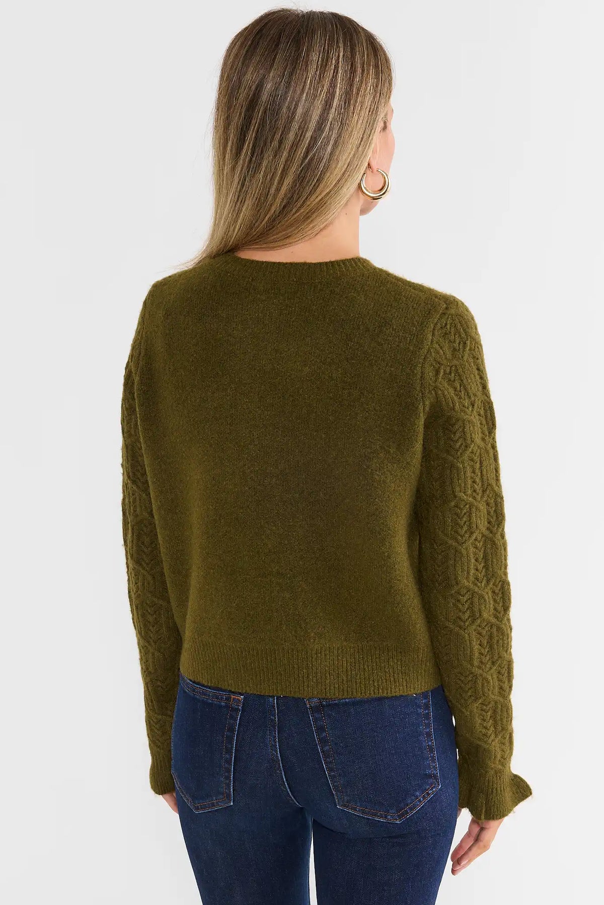 Green Ruffle Cardigan by THML
