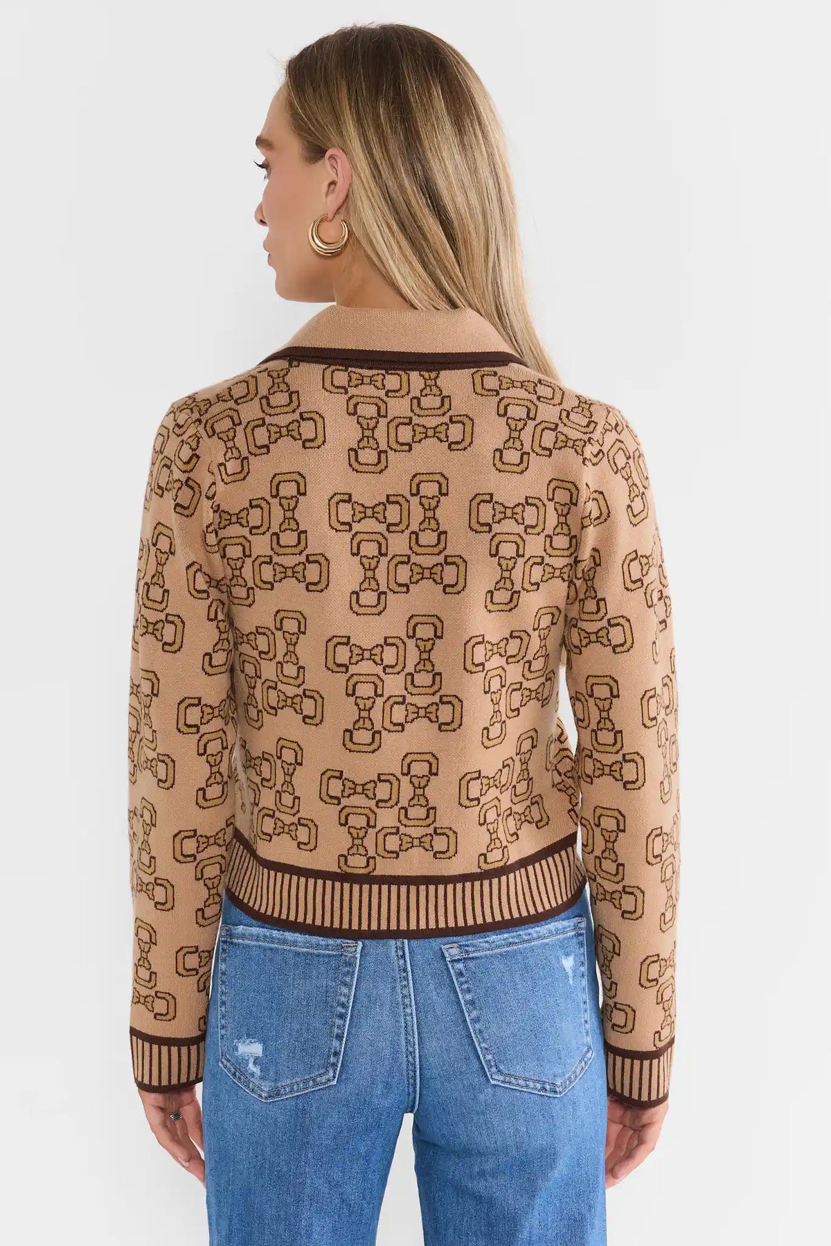 Brown Printed Cardigan by THML