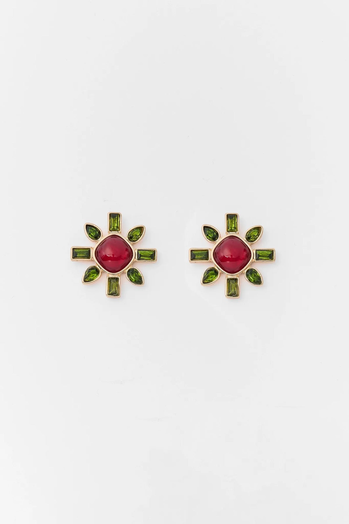 Pink Rhinestone Statement Stud Earrings