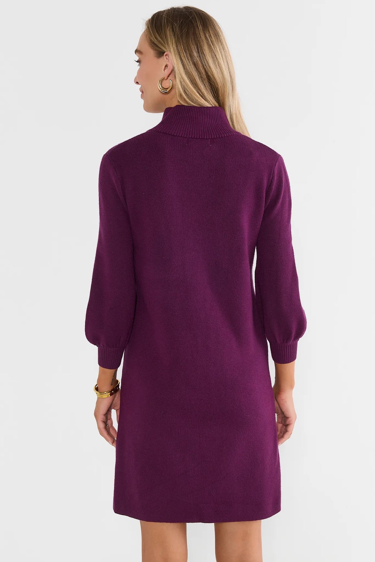 Gwyneth Eggplant Knit Short Dress