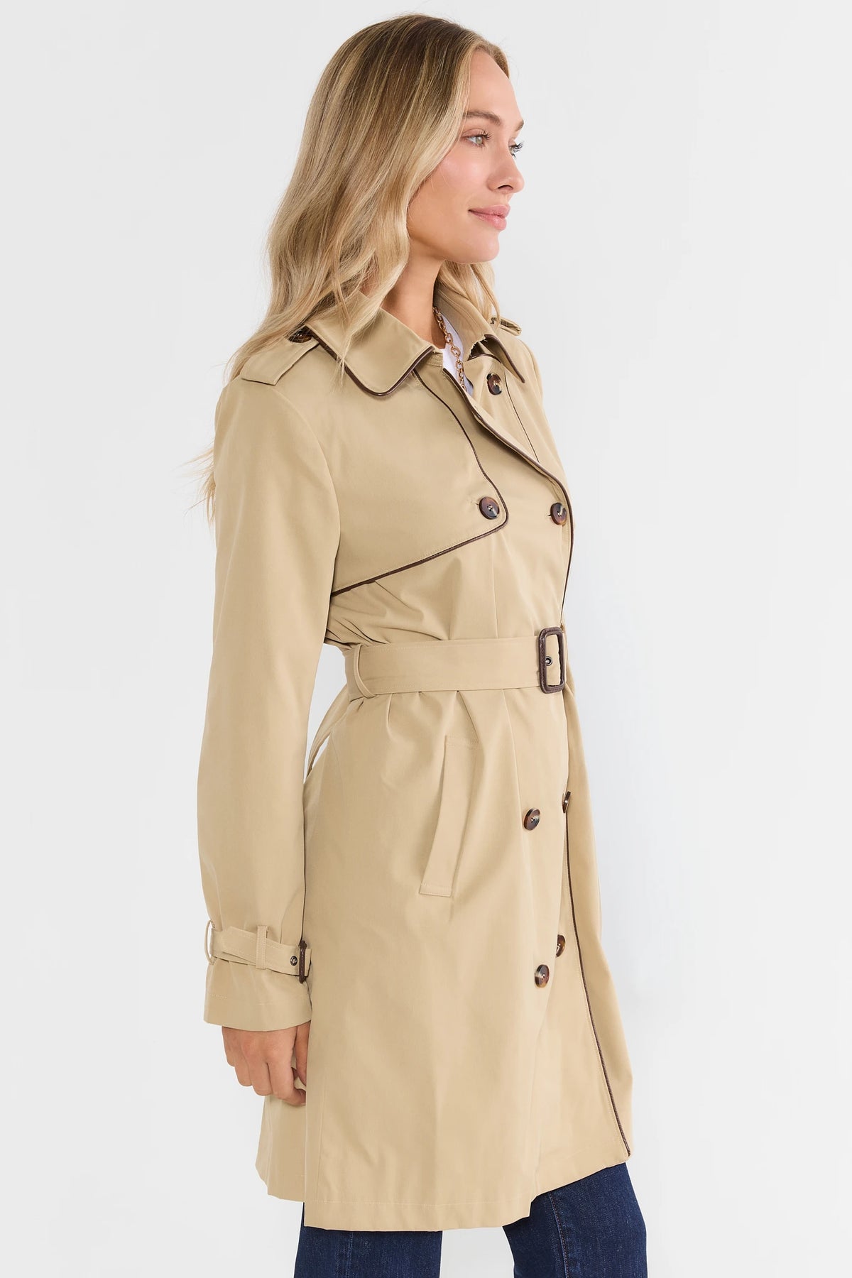 Tan Belted Trench Coat