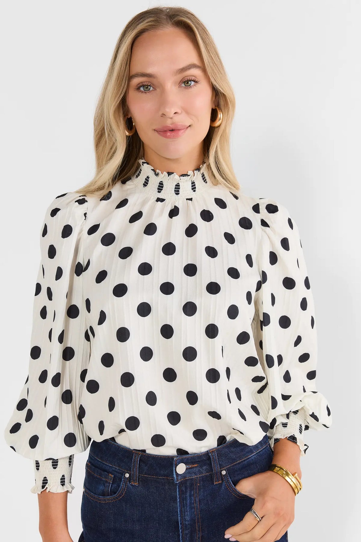 Josie White Polka Dot Top