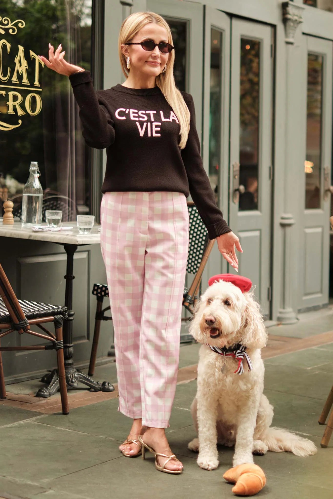 Winnie Pink Gingham Tailored Pants